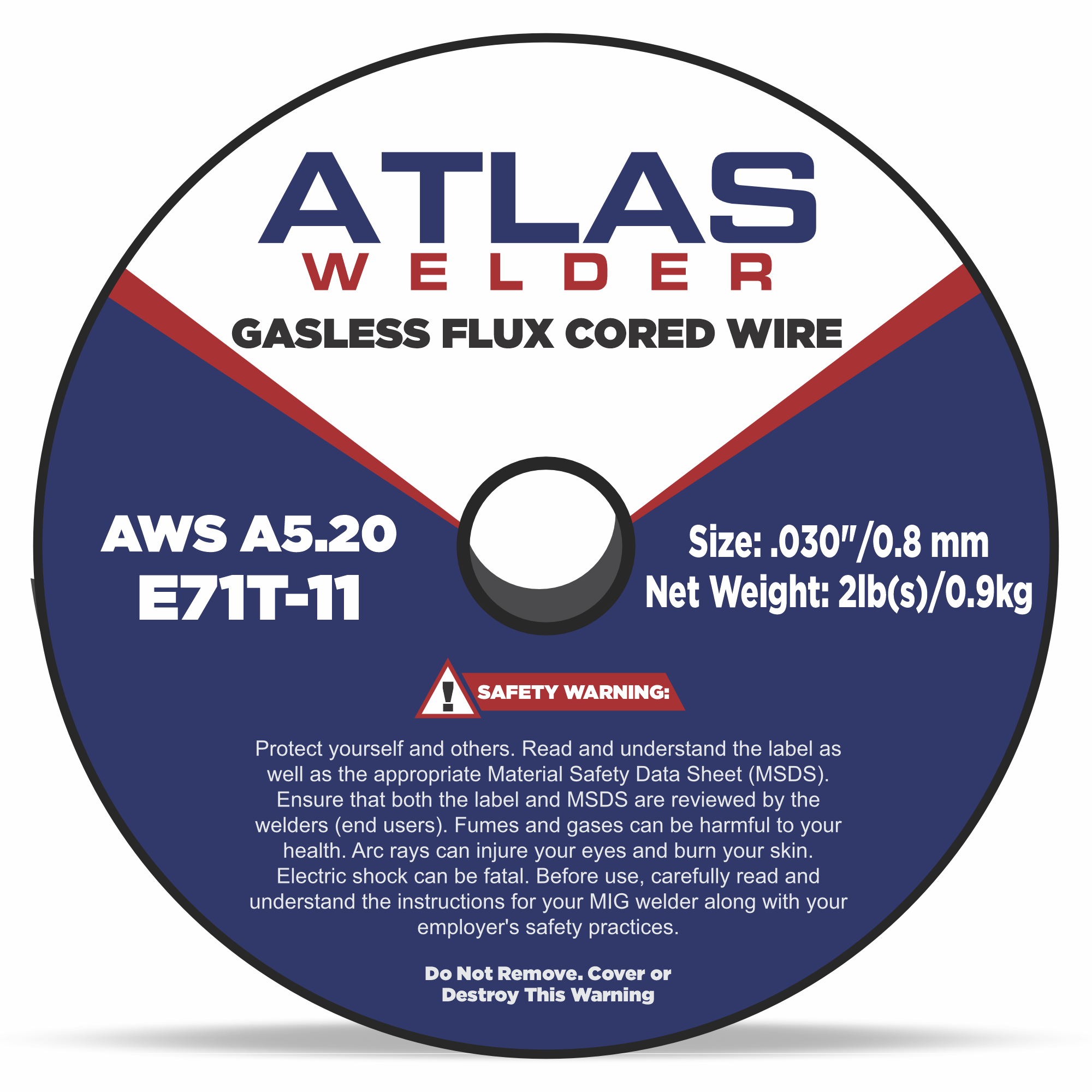 E71T-11 .030" (0.8mm - 2lb) Gasless Flux Cored Wire