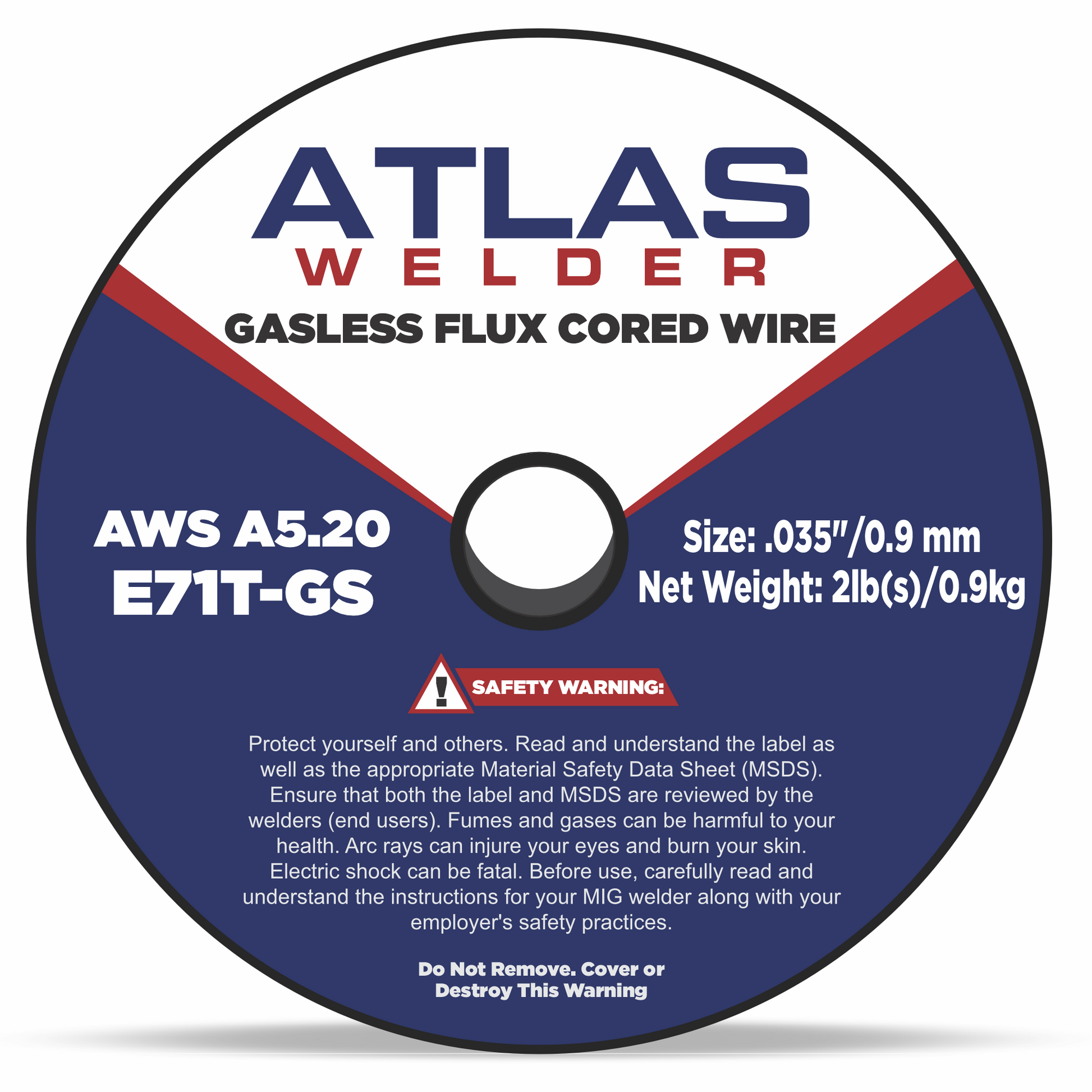 E71T-GS .035" (09mm - 02lb) Gasless Flux Cored Wire