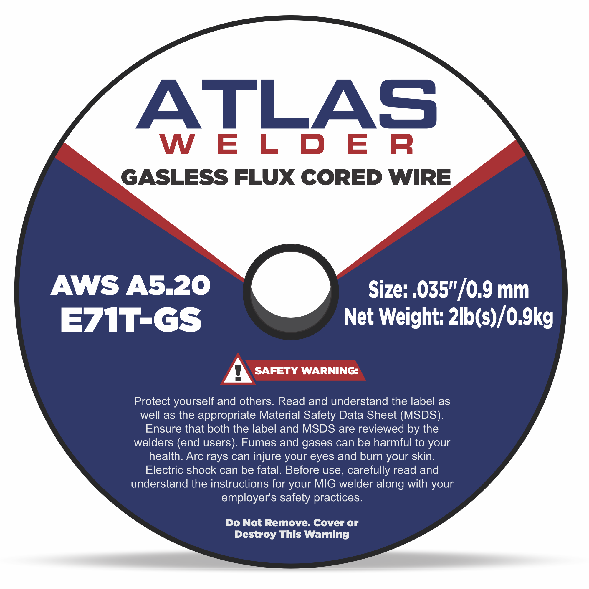 E71T-GS .035" (09mm - 02lb) Gasless Flux Cored Wire