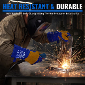 16-Inch Leather Welding Gloves, 932°F Heat Resistant, MIG, TIG & Stick