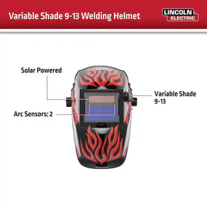 Auto-Darkening Welding Helmet with Variable Shade - Red Fierce Design