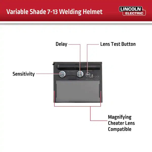 Lincoln Electric Auto-Darkening Welding Helmet with Variable Shade - No Rules Limits Design