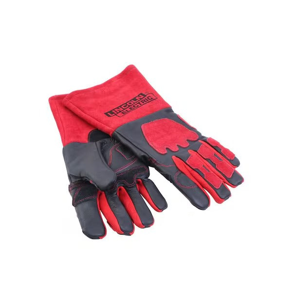 Lincoln Electric One Size Fits All Red and Black Premium Leather Welding Gloves
