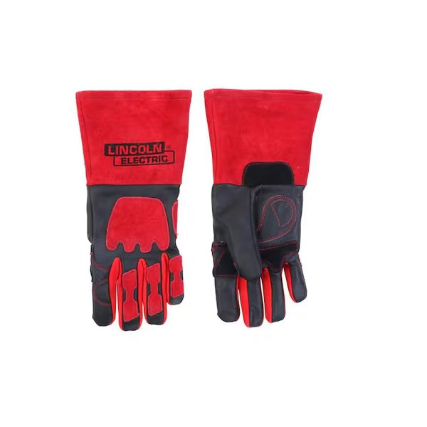 Lincoln Electric One Size Fits All Red and Black Premium Leather Welding Gloves