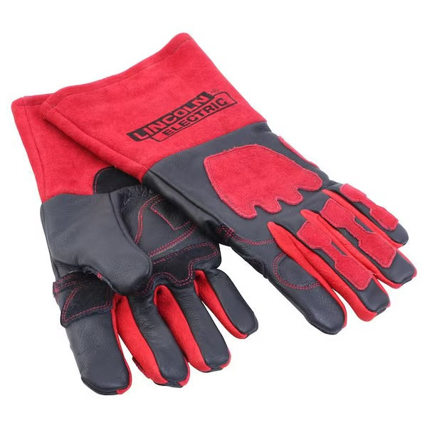 Lincoln Electric One Size Fits All Red and Black Premium Leather Welding Gloves
